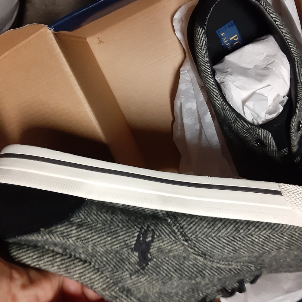 POLO RALPH LAUREN VAUGHN SNEAKERS WOOL HERRINGBONE